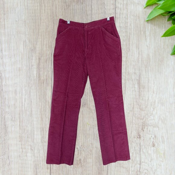 PAPAGALLO -- Vintage 90's, Fuscia Corduroy Jeans, Straight Leg, Lace Pockets - Picture 1 of 13